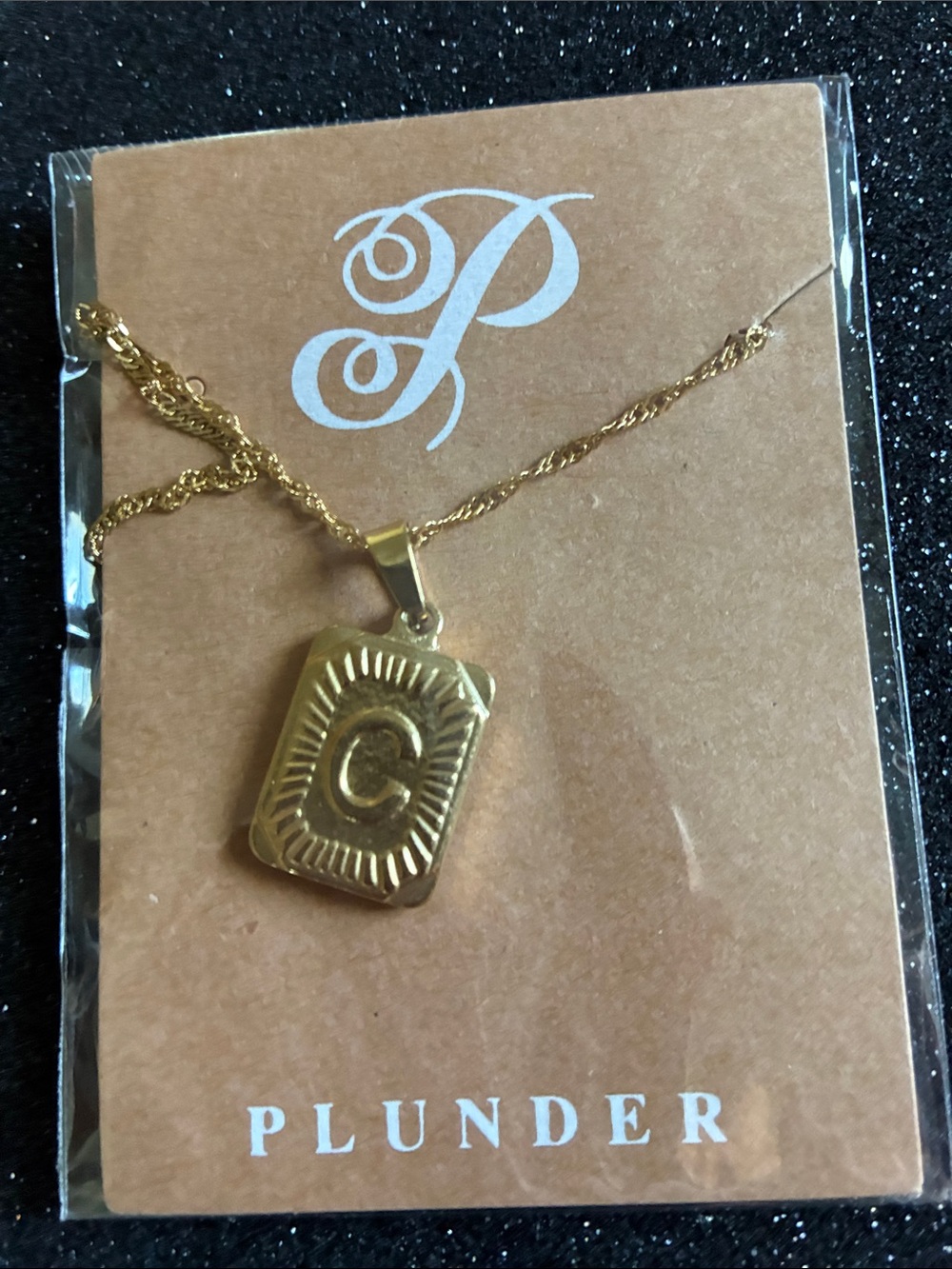 Plunder Gold-Tone Initial C Pendant Necklace